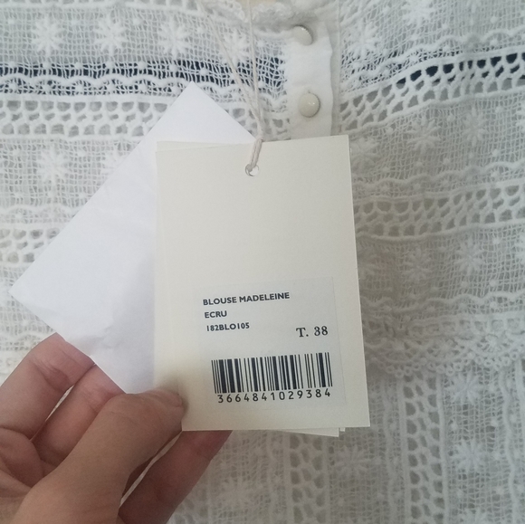 SOLD - NWT Sezane Madeline Lace Blouse - FR38 M 6 - Picture 7 of 7